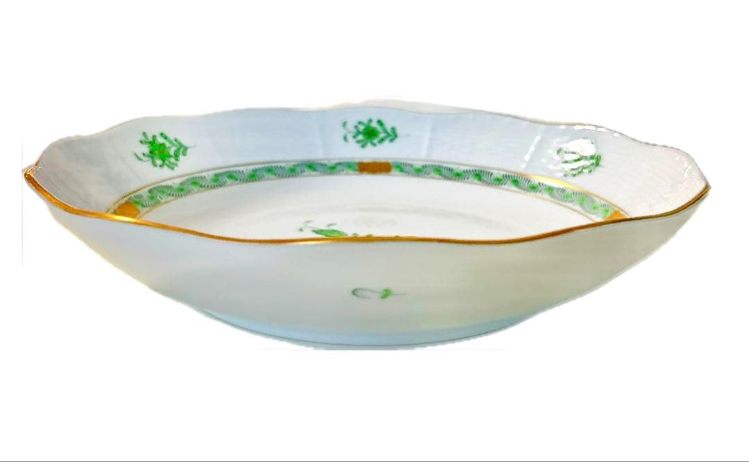 ヘレンド HEREND アポニー グリーン 25.5cm 深さ5.5cm 深皿
