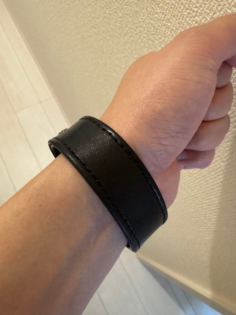 クロムハーツ CHROME HEARTS ブラックレザーバングル ブレスレット