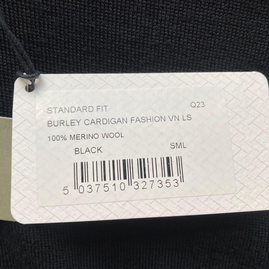 JOHN SMEDLEY ブラック Vネックカーディガン S