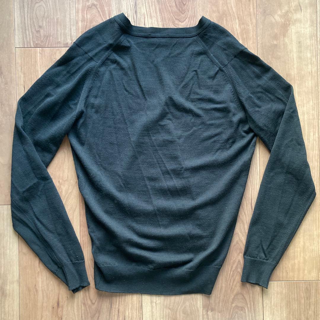 JOHN SMEDLEY ブラック Vネックカーディガン S