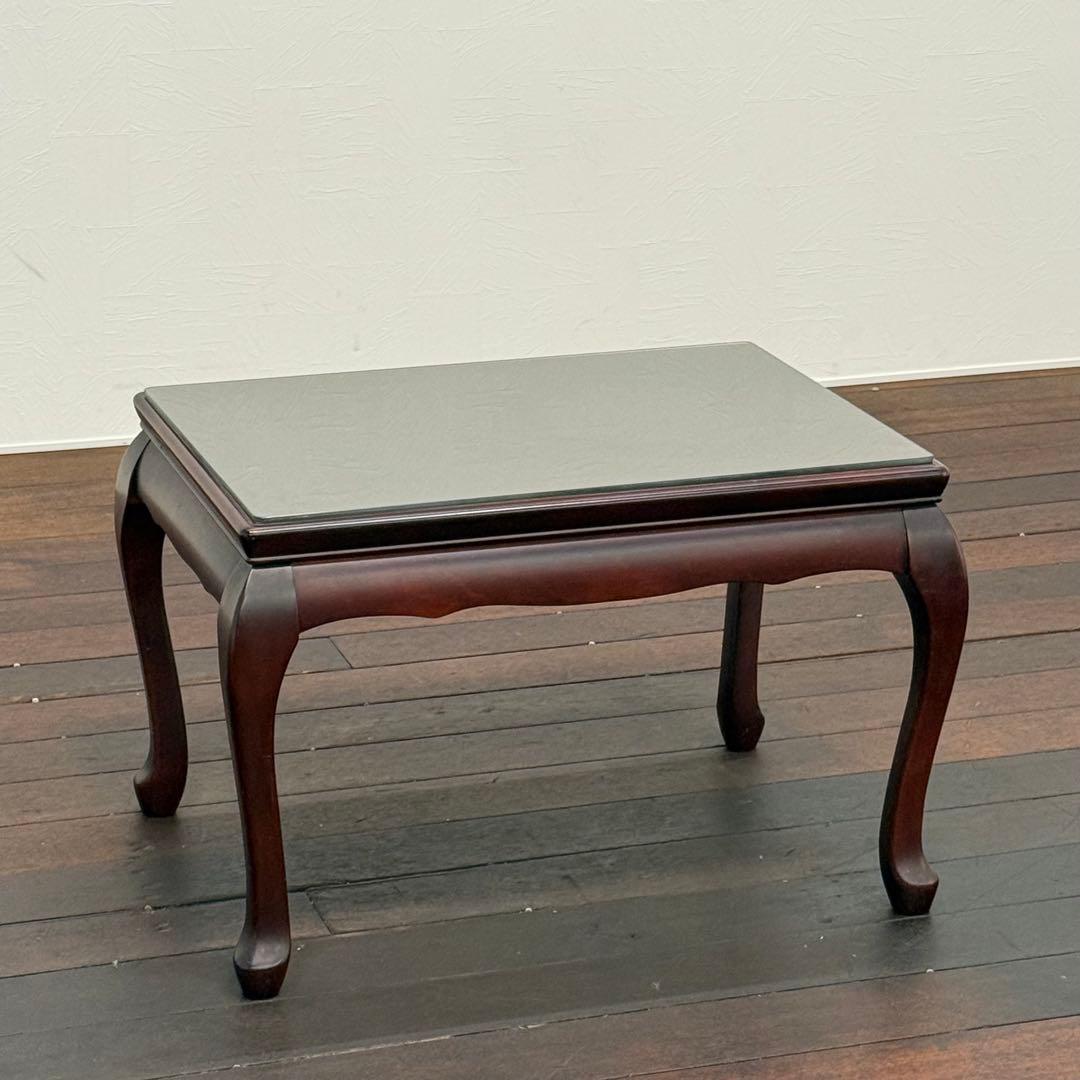 H111C24 森繁 モリシゲ 猫脚 サイドテーブル ガラス天板