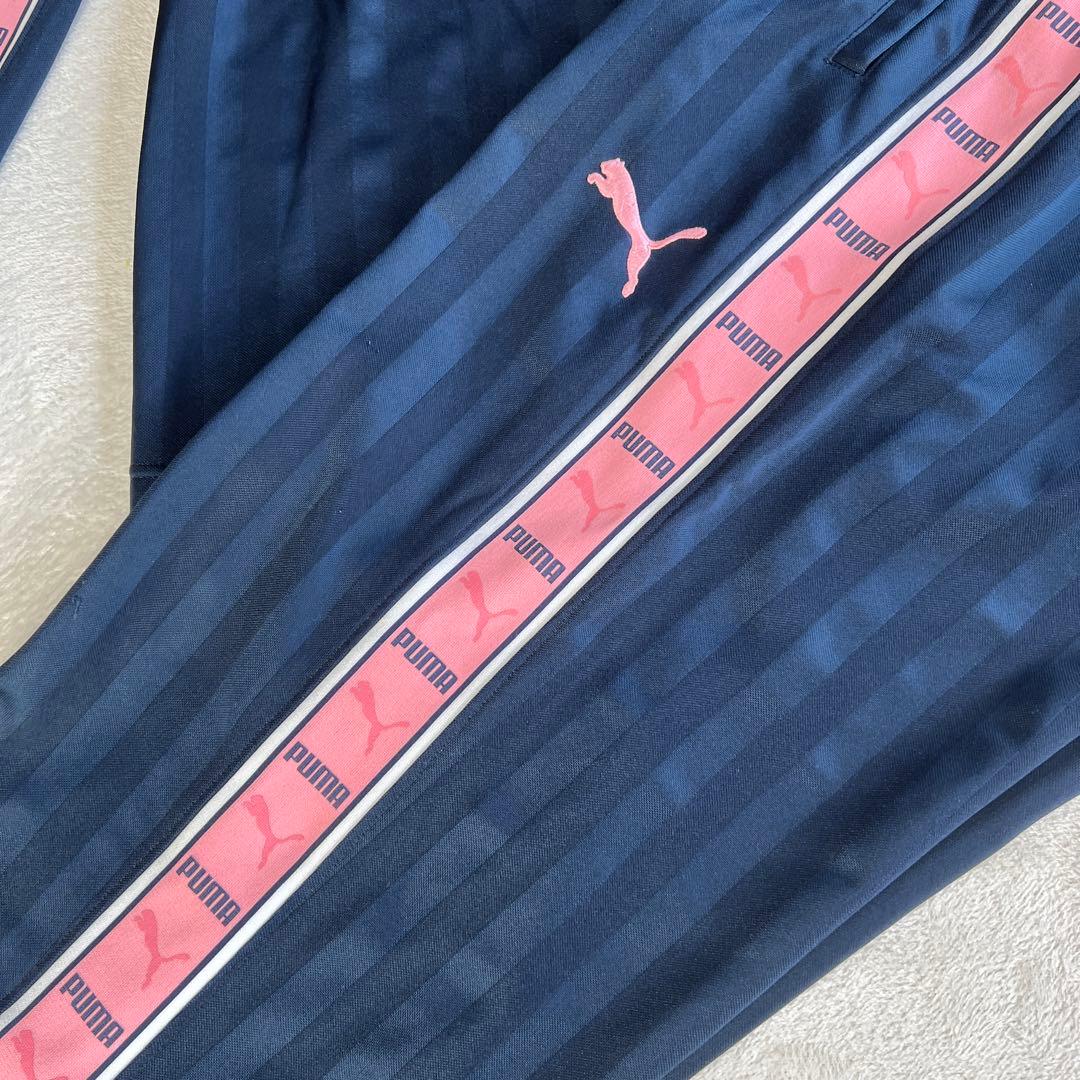 PUMA ジャージ 上下セット Lサイズ 日本製 ピンクロゴ サイドライン