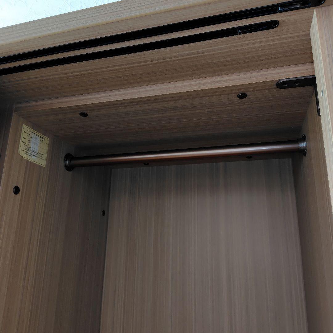 【中古】洋タンス 引き戸 クローゼット 木製 大容量 ワイド 可動棚 たのメル便