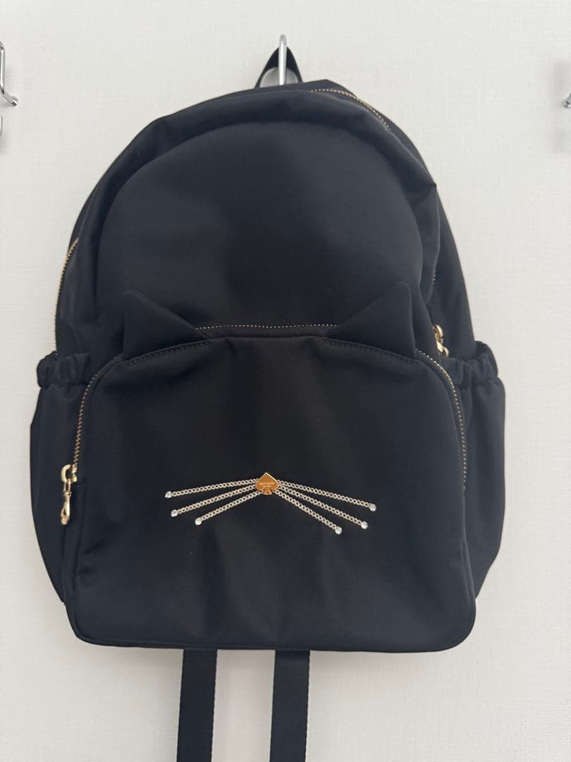 ケイトスペード　Kate spade キッズ　黒 リュック　キャットリュック