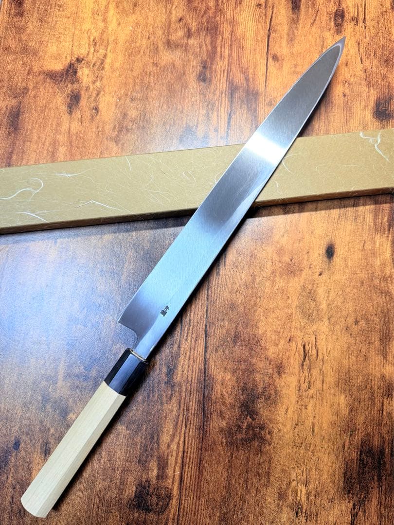【堺打刃物】刺身 柳刃　包丁　青鋼 尺二寸　水牛八角柄