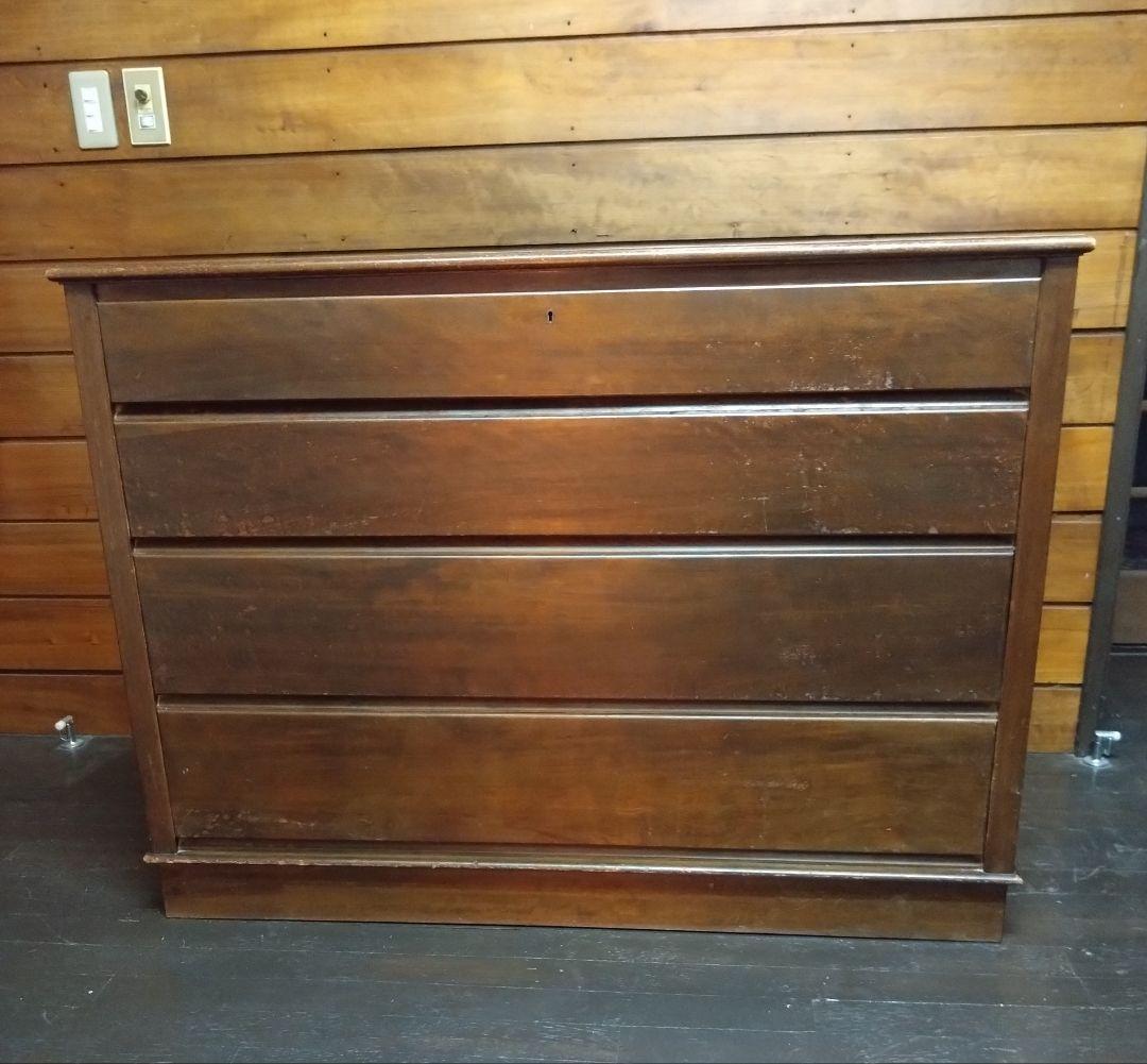 ヴィンテージ木製チェスト　横長ダンス　シンプル　和室洋室どちらにも　手渡し可能