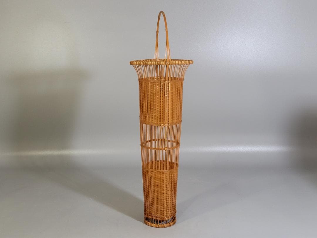 DT555 竹網 花入 美品 作家物 共箱