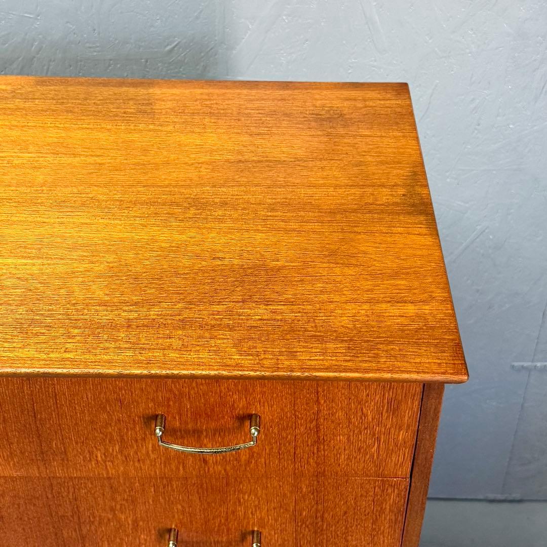 英国ヴィンテージ チーク 5段チェスト