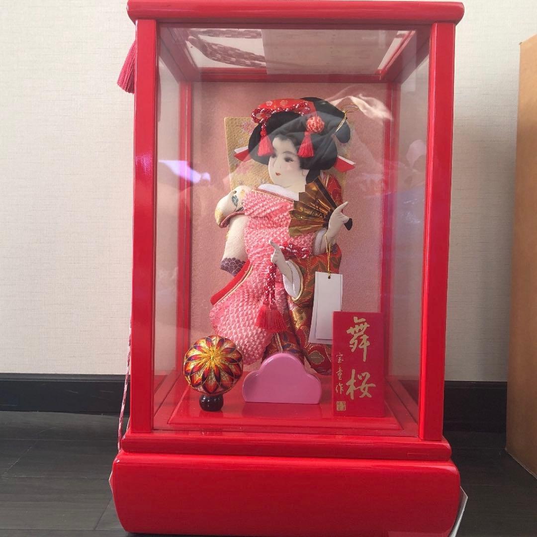 【新品】 正月飾り　羽子板　ケース入り　朱色