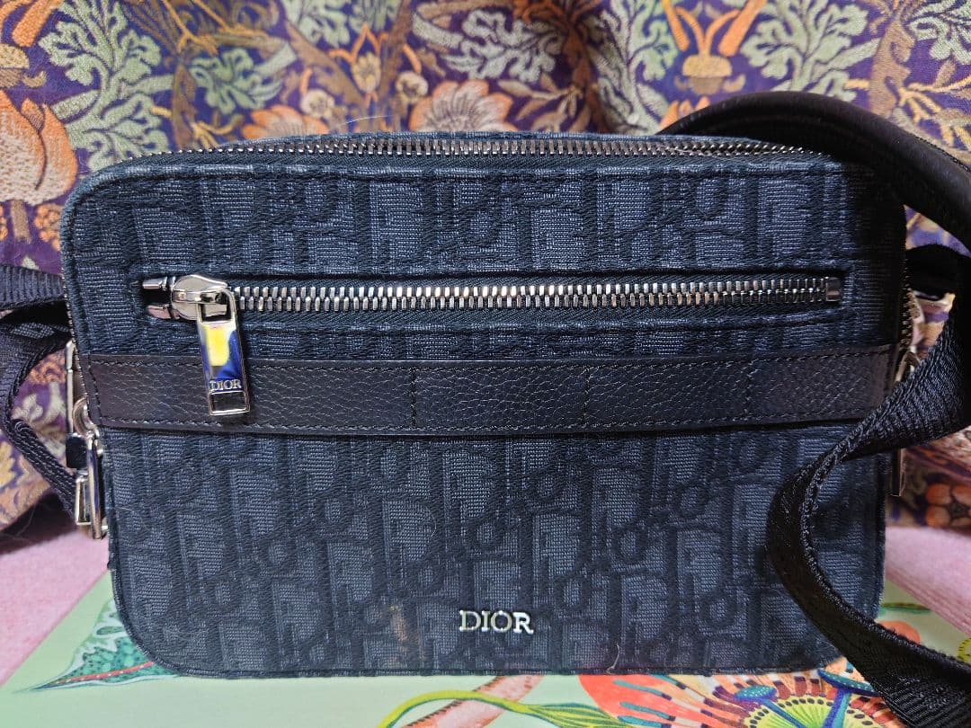 紙袋付きDior ネイビー メッセンジャーバッグ