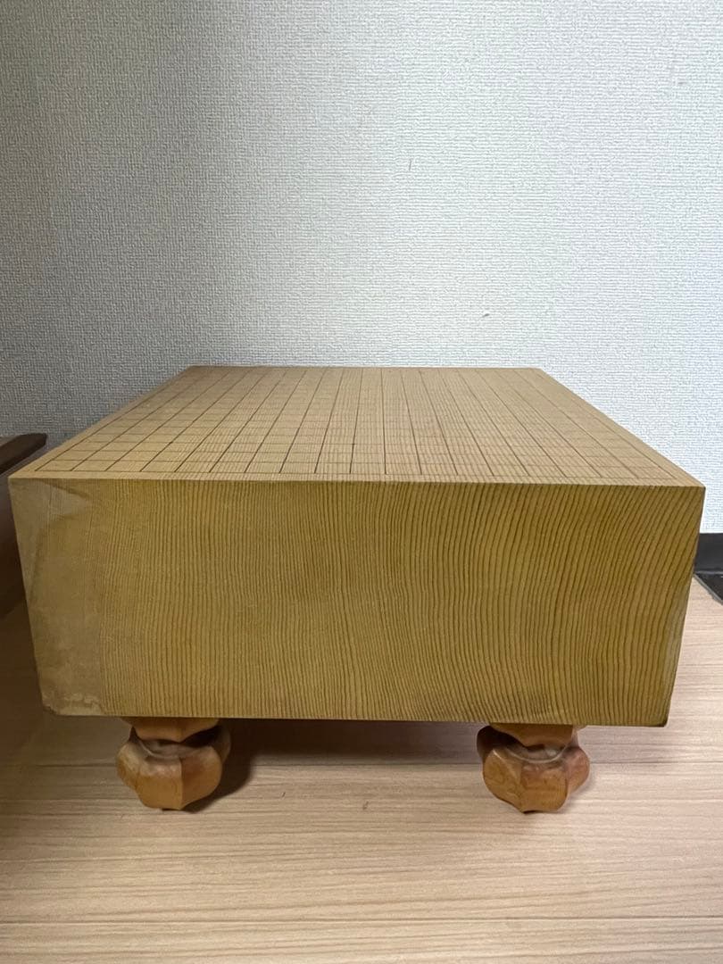 【極美品】高級 囲碁セット 本榧 ヘソ 脚付き 蛤碁石 盤覆付き