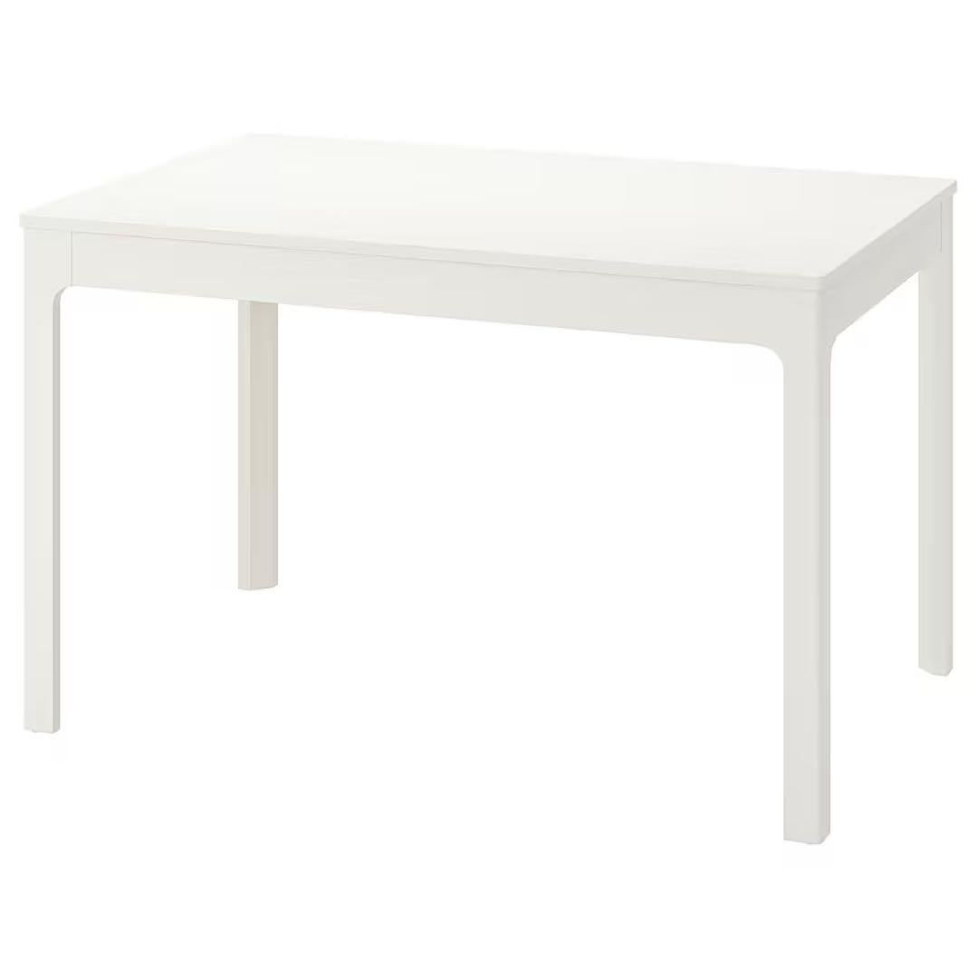 IKEA エーケダーレン ダイニングテーブル　ホワイト 伸長式