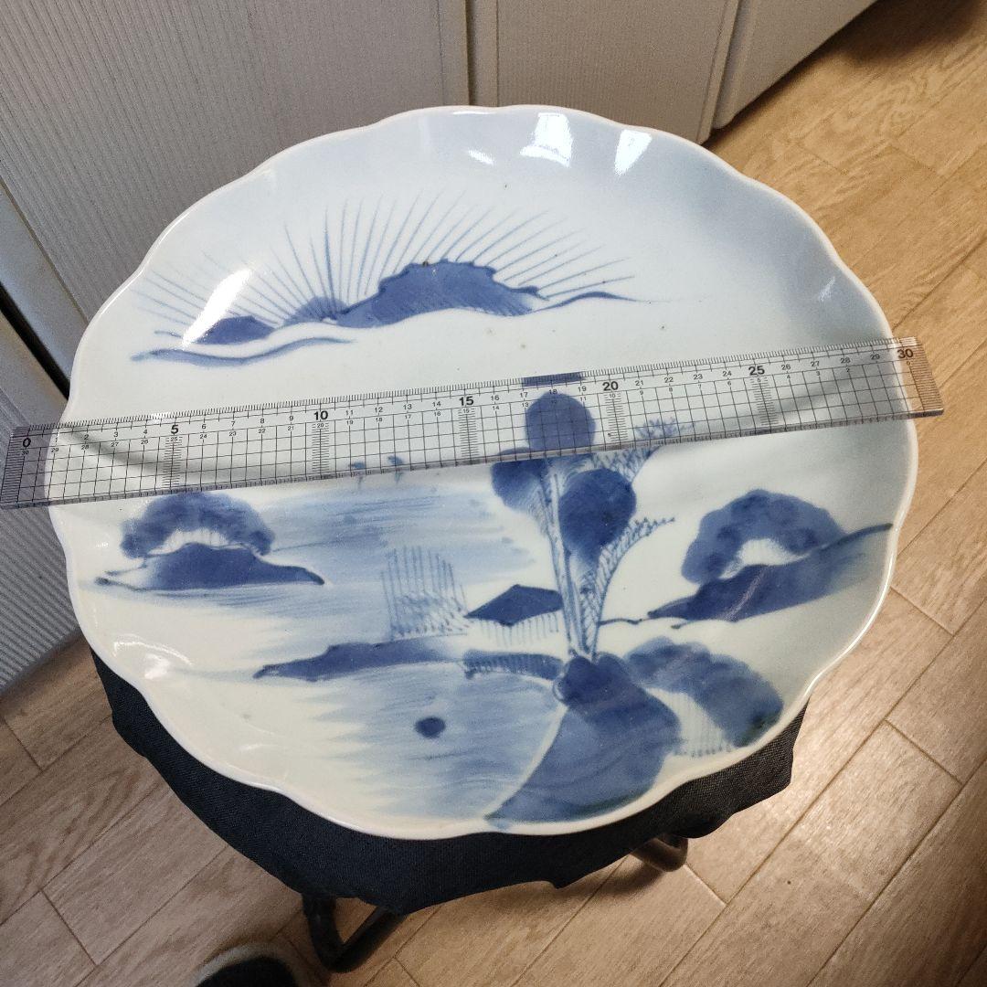 古伊万里焼 風景図 日の出めでたい絵柄(約30cm)
