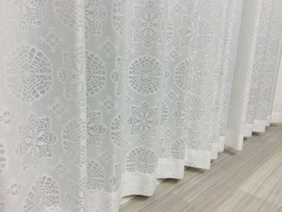 そらいろのたね　レースカーテン　オーナメント　100㎝×176㎝　6枚