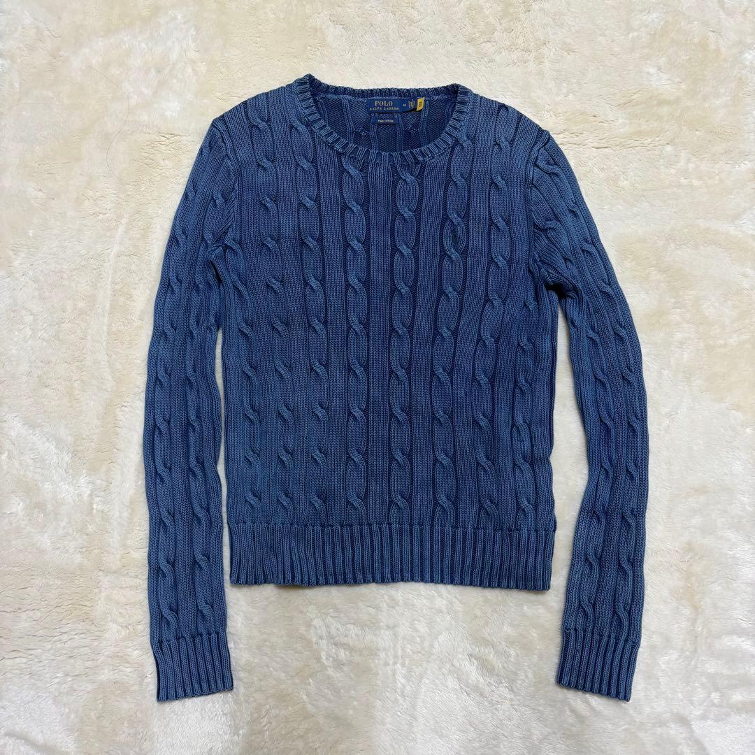 ポロラルフローレン ケーブルニット 高級ピマコットン セーター ポニー刺繍
