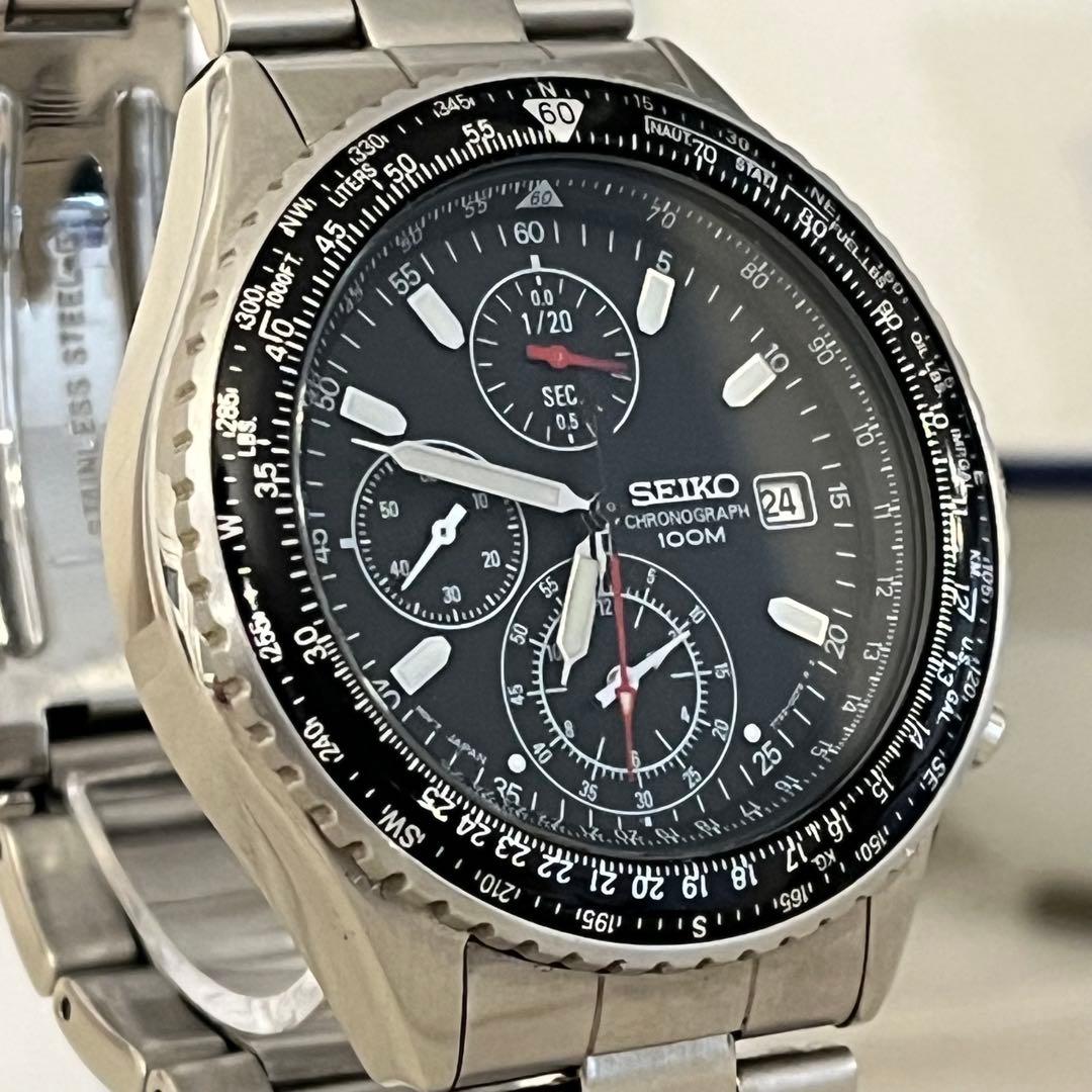 SEIKO 7T92-0CF0 フライトマスター　クロノグラフ 電池交換済み
