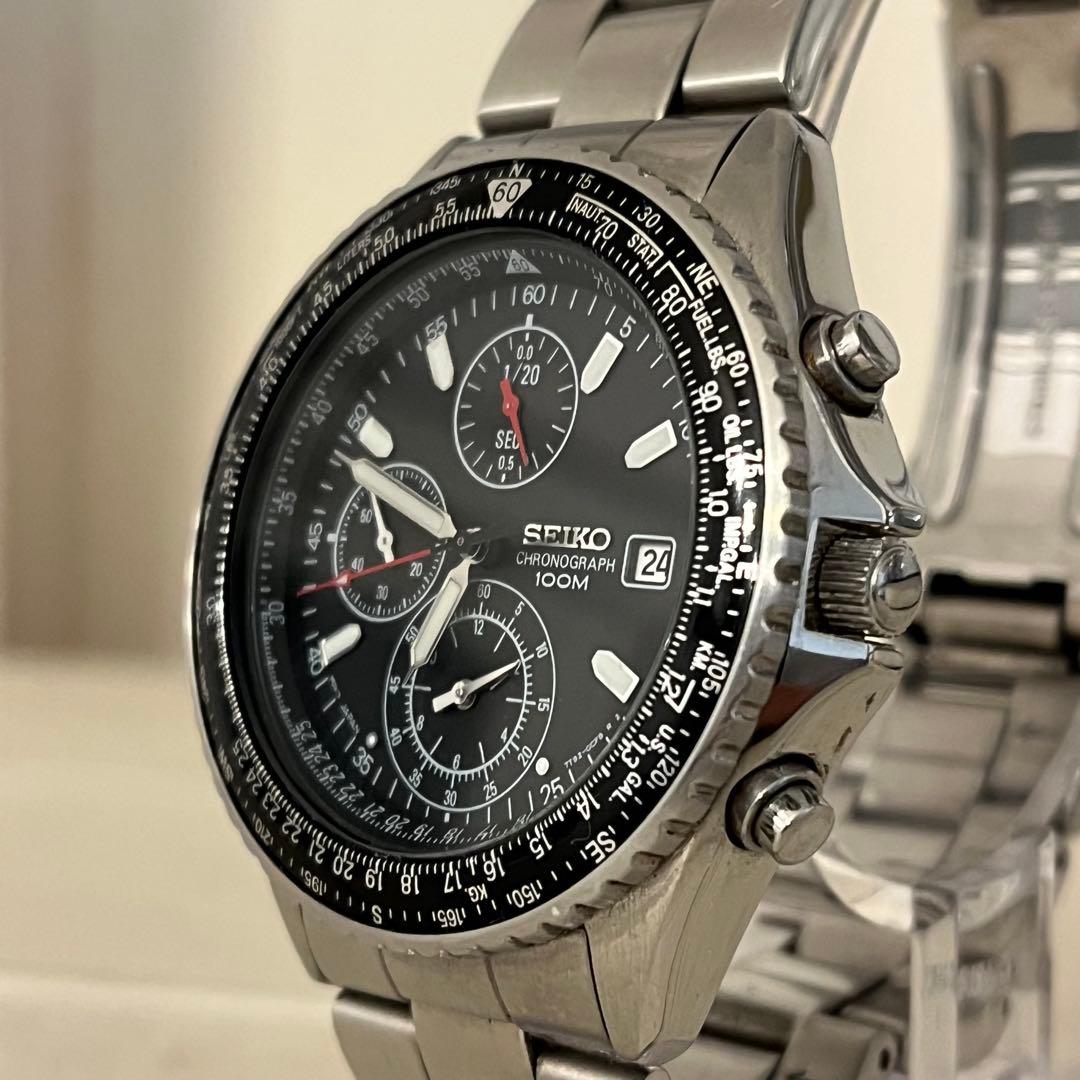 SEIKO 7T92-0CF0 フライトマスター　クロノグラフ 電池交換済み