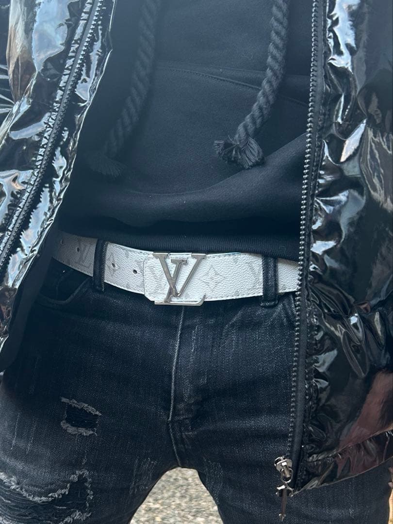 (kkk)Louis Vuitton ホワイト モノグラム ベルト