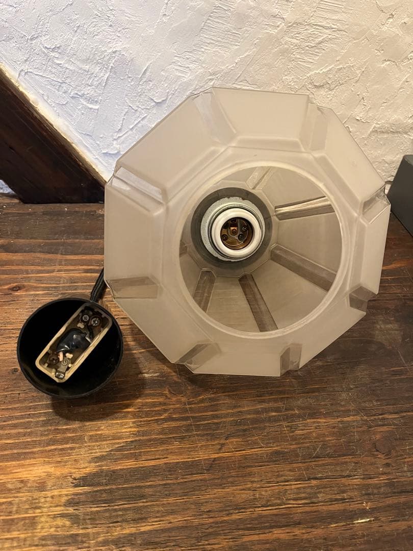 電傘　ナショナル　ガラス　硝子　national モダン　昭和レトロ　動作確認済