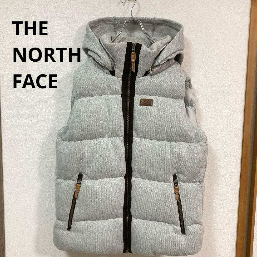 日本未入荷　海外限定　ノースフェイス　ダウンベスト　レザーロゴ