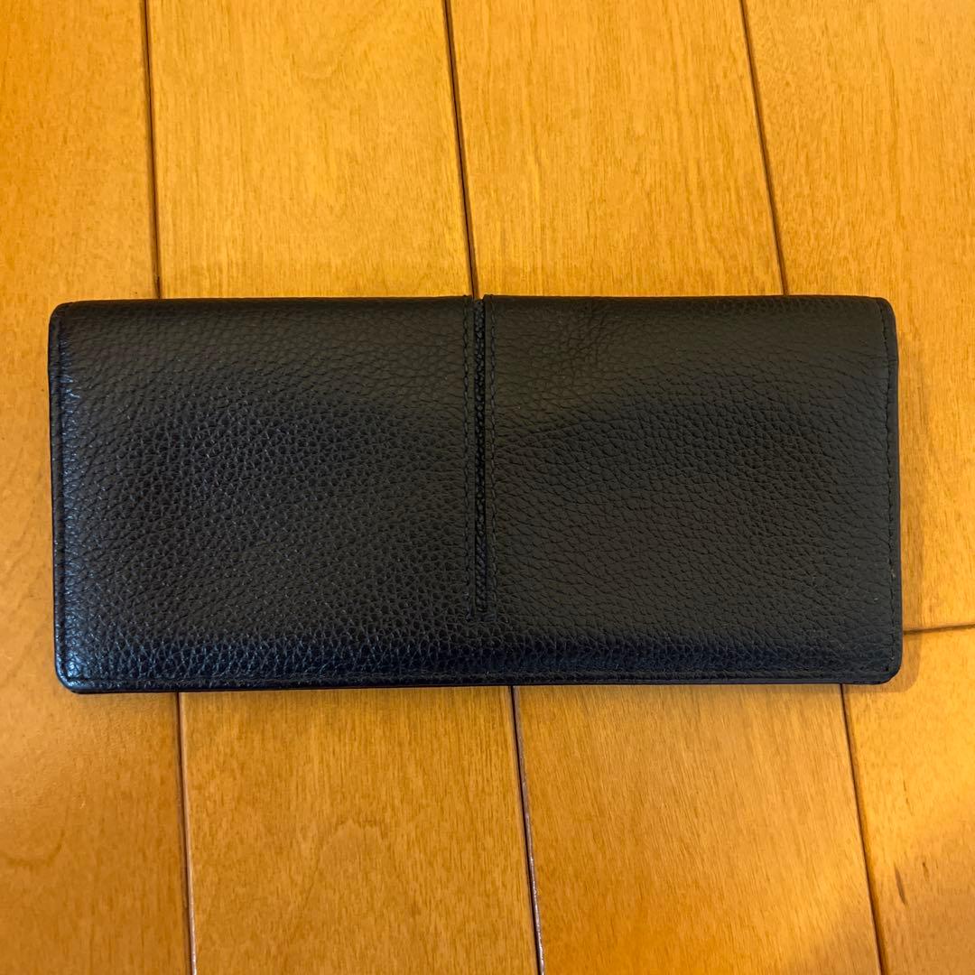 黒 レザー トッズ長財布 シンプルデザイン