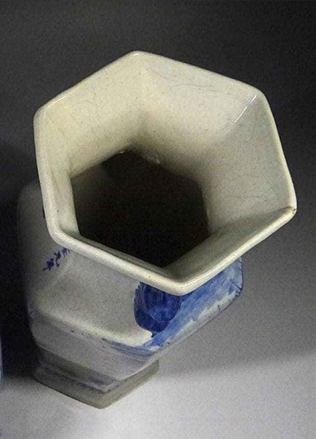 中国古玩 青花 染付 花瓶 乾隆元年製 時代物 唐物 t99147-2