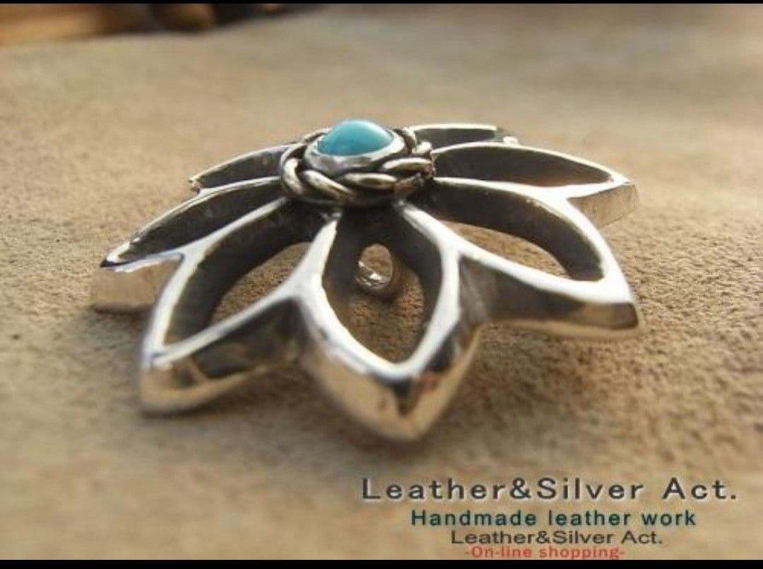 シルバーコンチョ　ヘアゴム　髪留め　ターコイズアクセサリー　金具指定可です