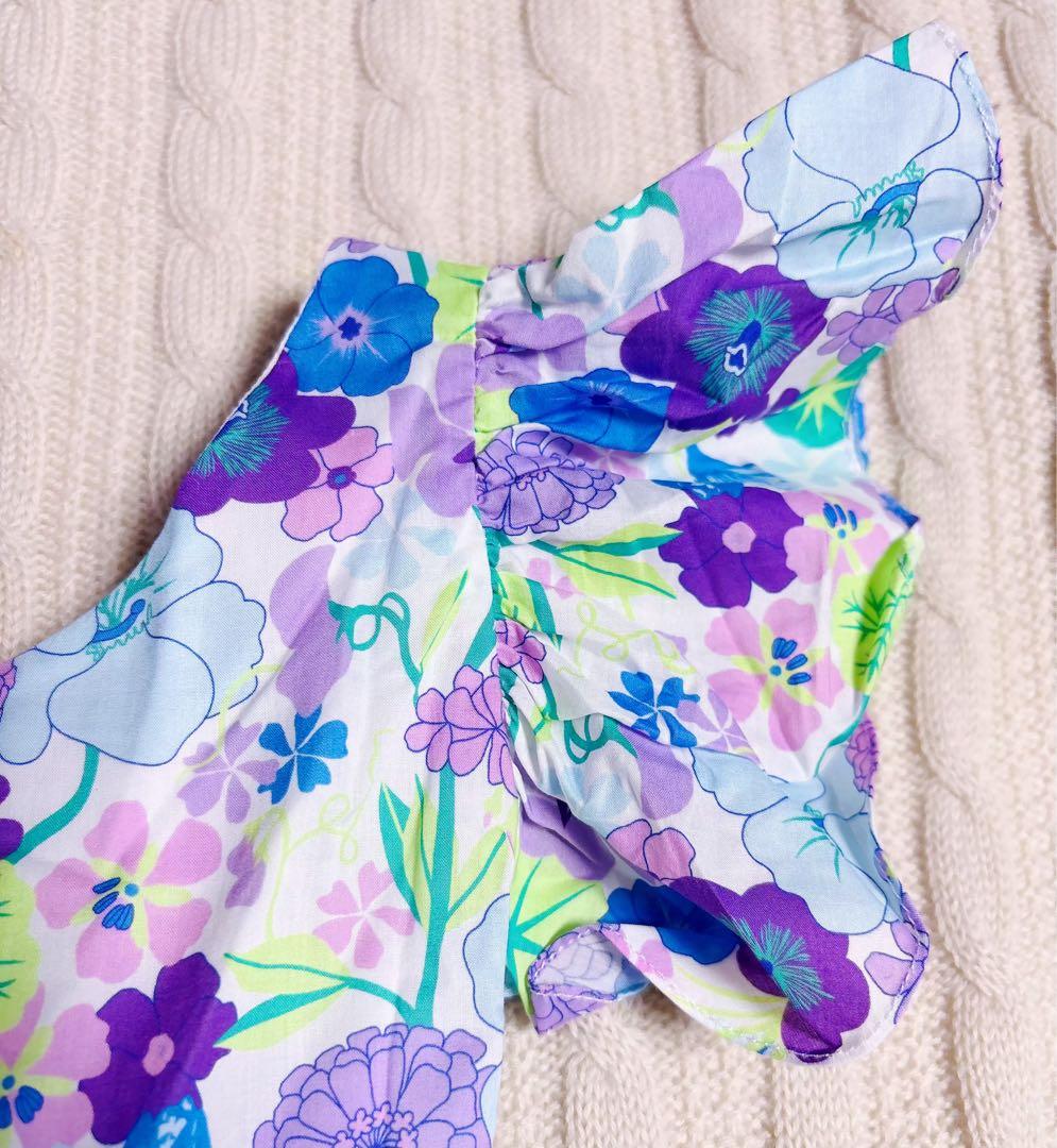 新品　Jacadi × LIBERTY 花柄　フリルスリーブ ワンピース　8A