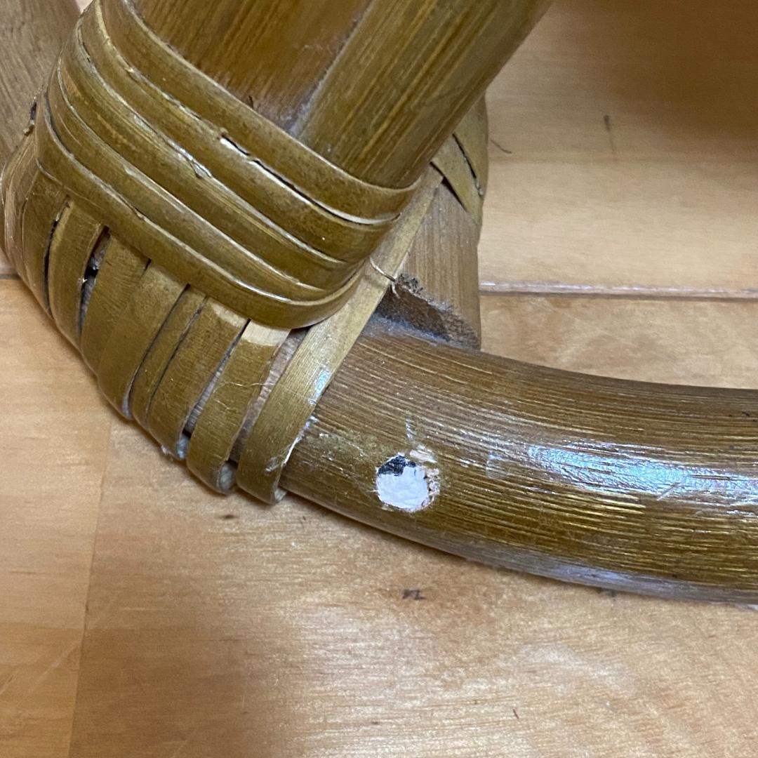 籐 ラタン ローチェア 肘付 W54 D57 H61 座面の高さ20 送料込み