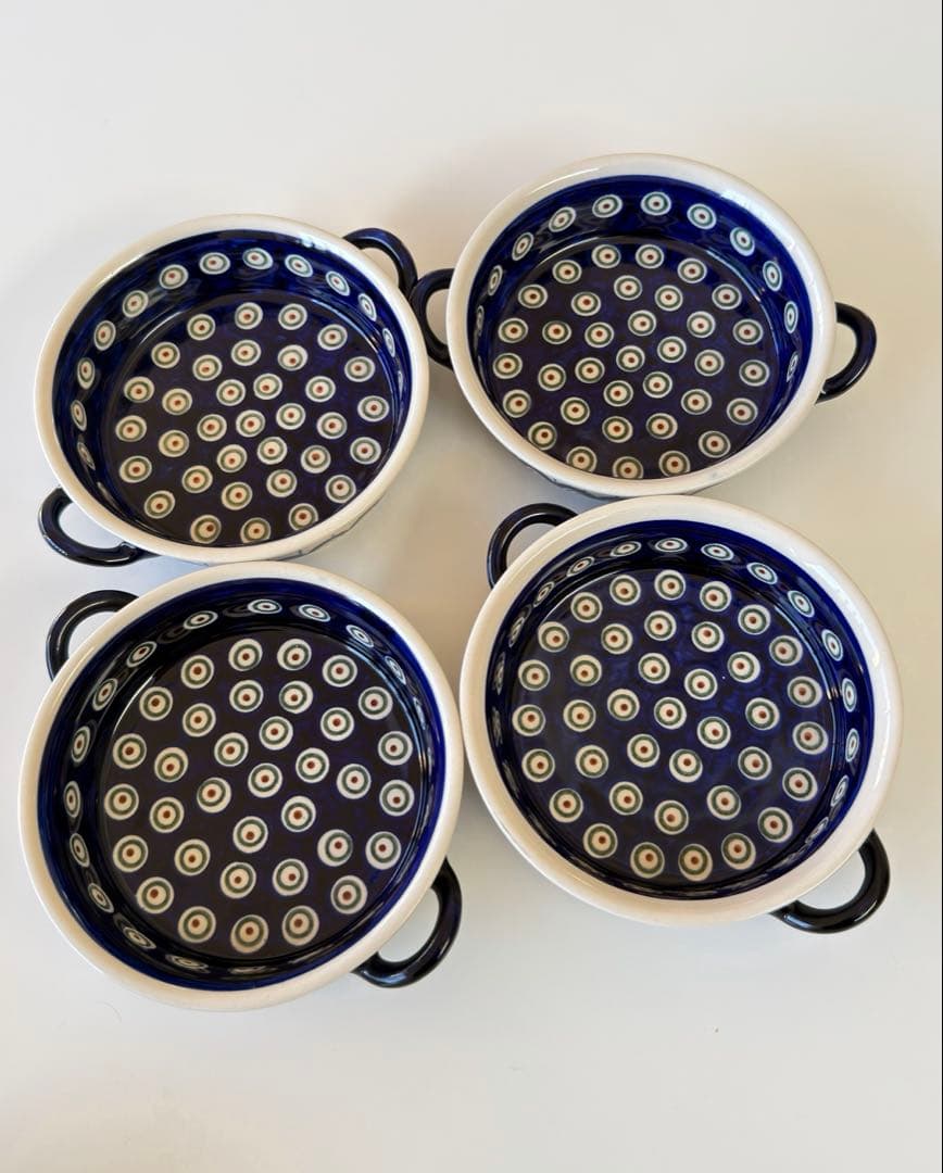 ポーリッシュポタリー グラタン皿 4個セット 15.5cm