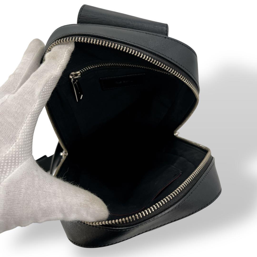 asu様　現行　美品　ポールスミス　ボディバッグ　型押しロゴ　斜めがけ　ブラック