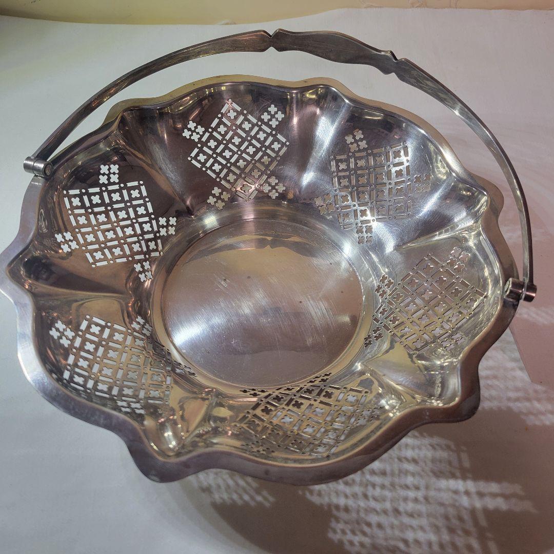 英国アンティークシルバー925バスケットCharlesBoyton&Son