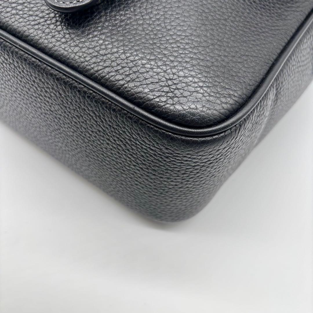 極美品 COACH ショルダー メッセンジャー バッグ レザー 黒CL952