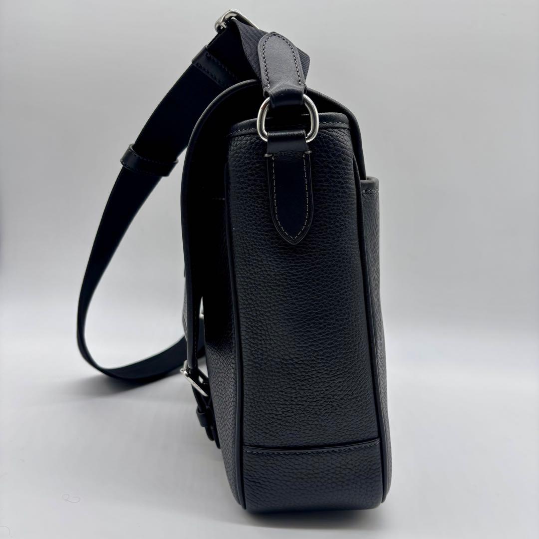 極美品 COACH ショルダー メッセンジャー バッグ レザー 黒CL952