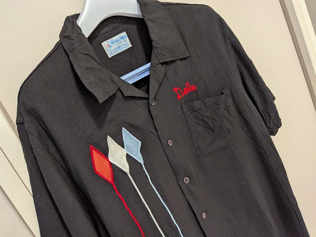 ヒューストン　 ボウリングシャツ ビンテージ ロカベリー 黒 L