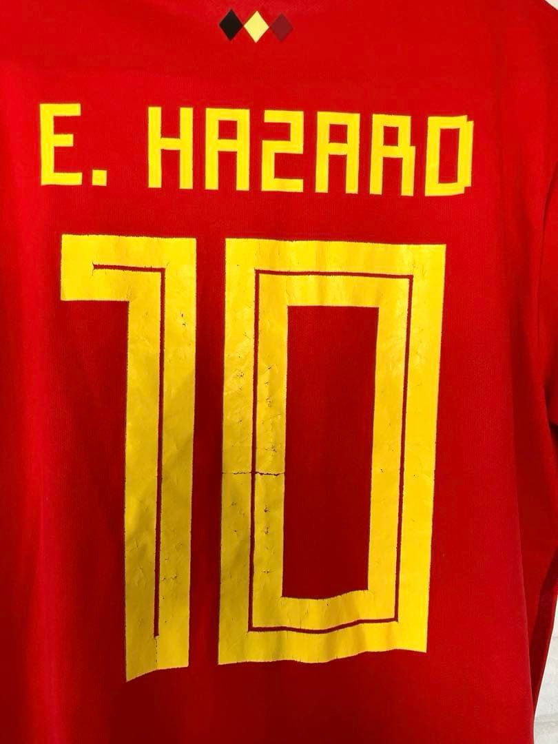 adidas ベルギー代表　アザール　サッカーシャツ XL レッド 10番