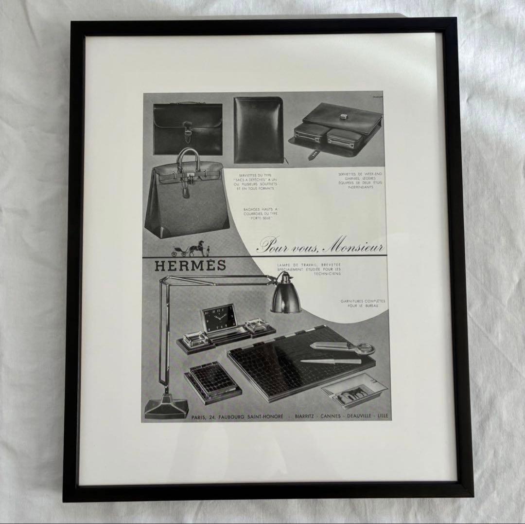 HERMES モノクロ広告 フレーム入り　ポスター