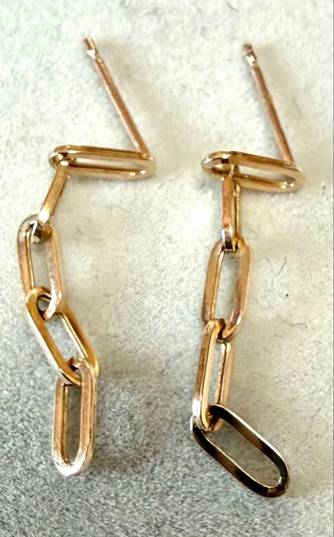 ジュエリーツツミ　K10YGチェーンピアス