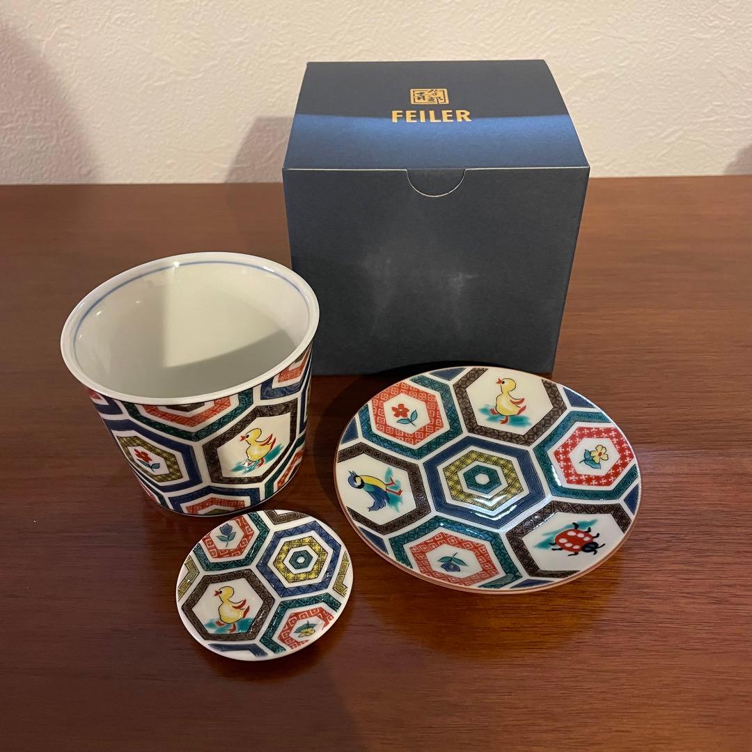 【新品未使用】FEILER 九谷焼 3箱セット ハイジ柄 ヒヨコ 花