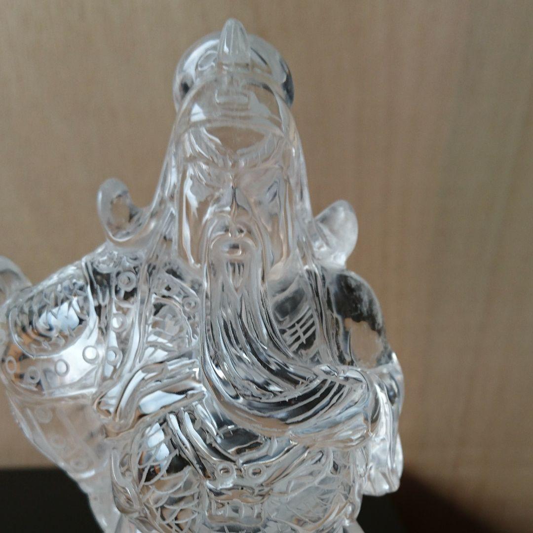関羽 天然水晶 手彫り (大) パワーストーン 原石 石 インテリア 小物 置物