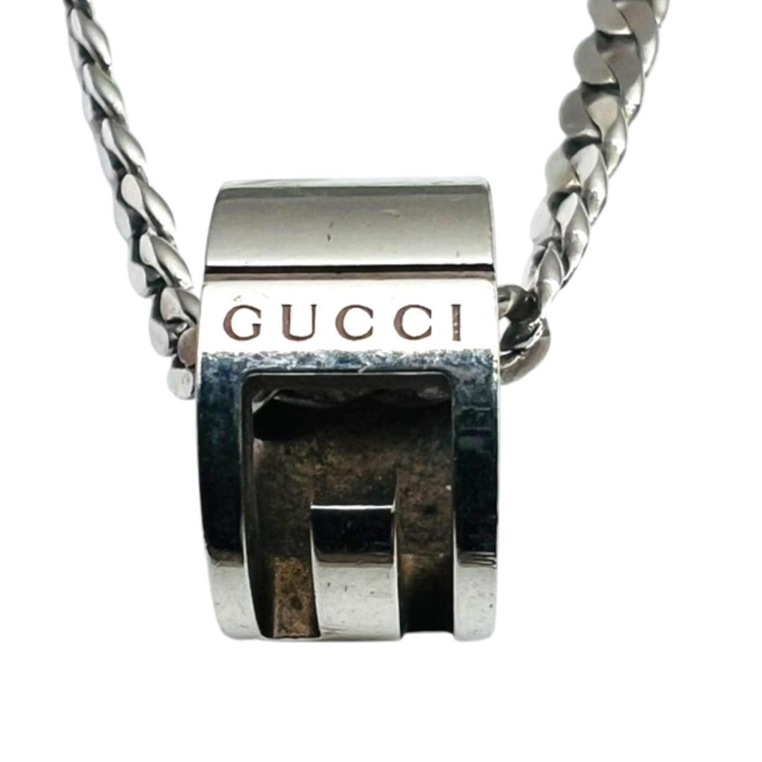 【美品】GUCCI カットアウト Gリングネックレス 喜平 シルバー ペンダント