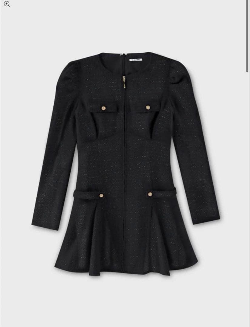 M me eme ジップパフミニワンピース 黒