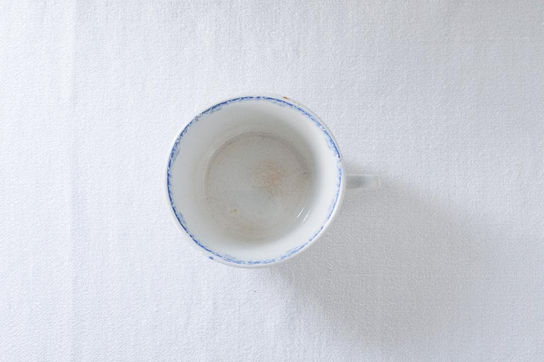 フランスアンティーク　サルグミンヌ　ツバメ　スズラン　カップ　水色