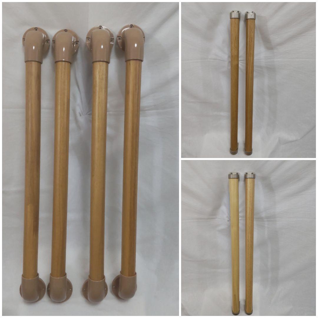 【まるきち】木製手すり 計8本 中古 手摺り 3種セット ネジ付き