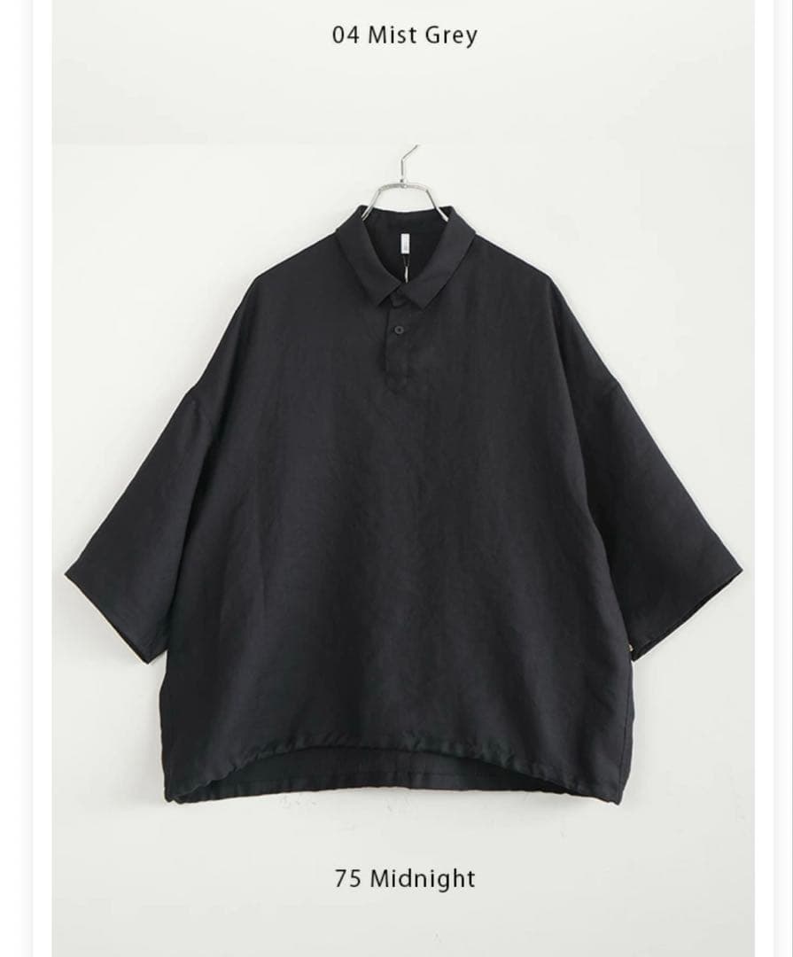 FIRMUM(フィルマム) スラブトリアセテート・ツイル 半袖プルオーバー