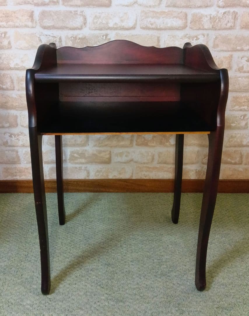 アンティーク調/猫脚　花台電話台飾り台　ブラウン　家具中古43×36×高63cm