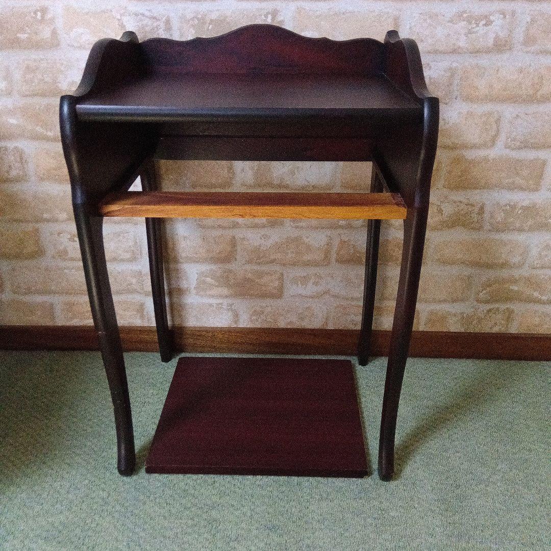 アンティーク調/猫脚　花台電話台飾り台　ブラウン　家具中古43×36×高63cm