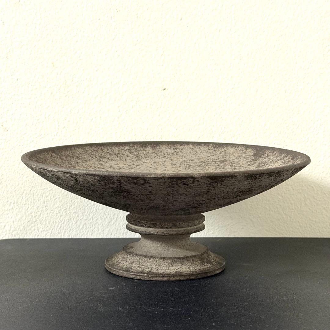 渋谷英一　地ノ器　コンポート　灰 (大き目)