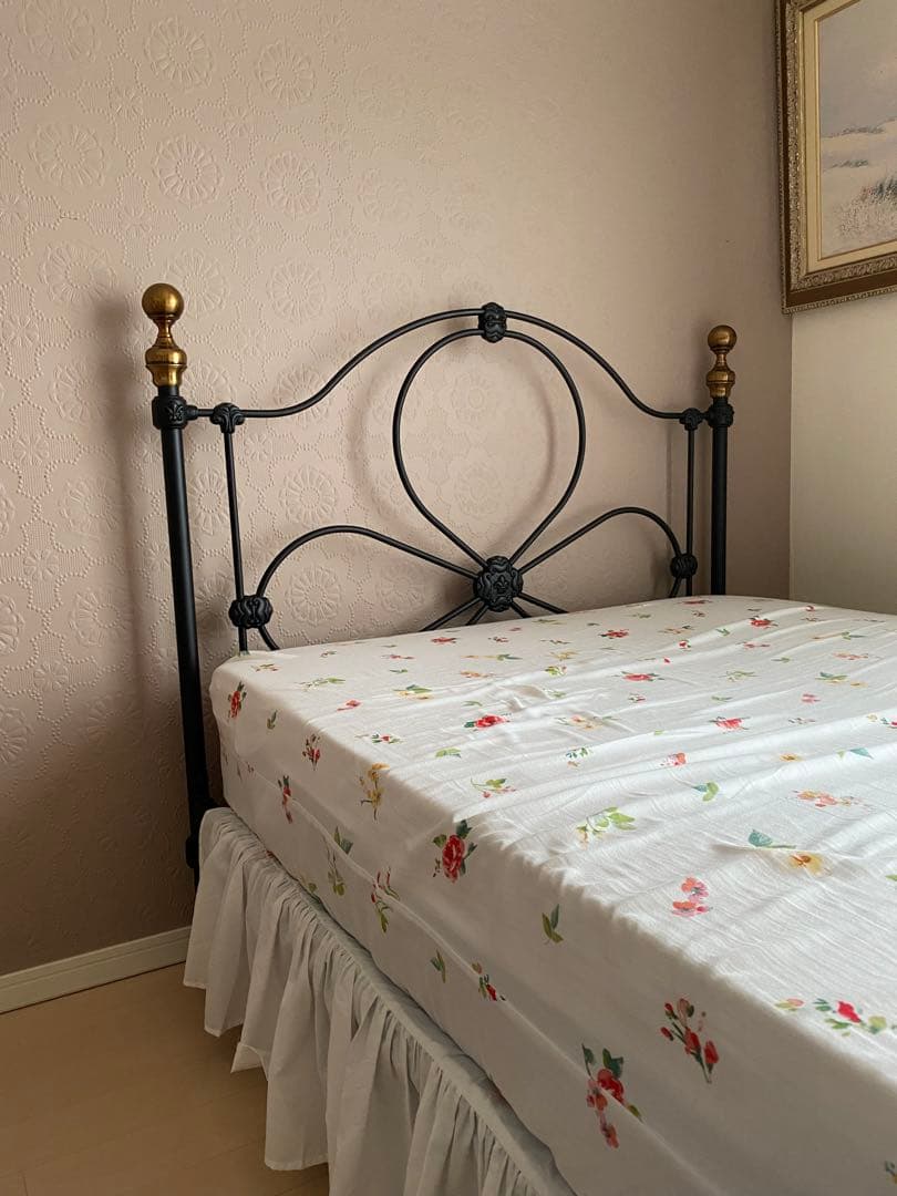 LAURA ASHLEY ローラアシュレイ セミダブルベッドアイアンオマケ付き