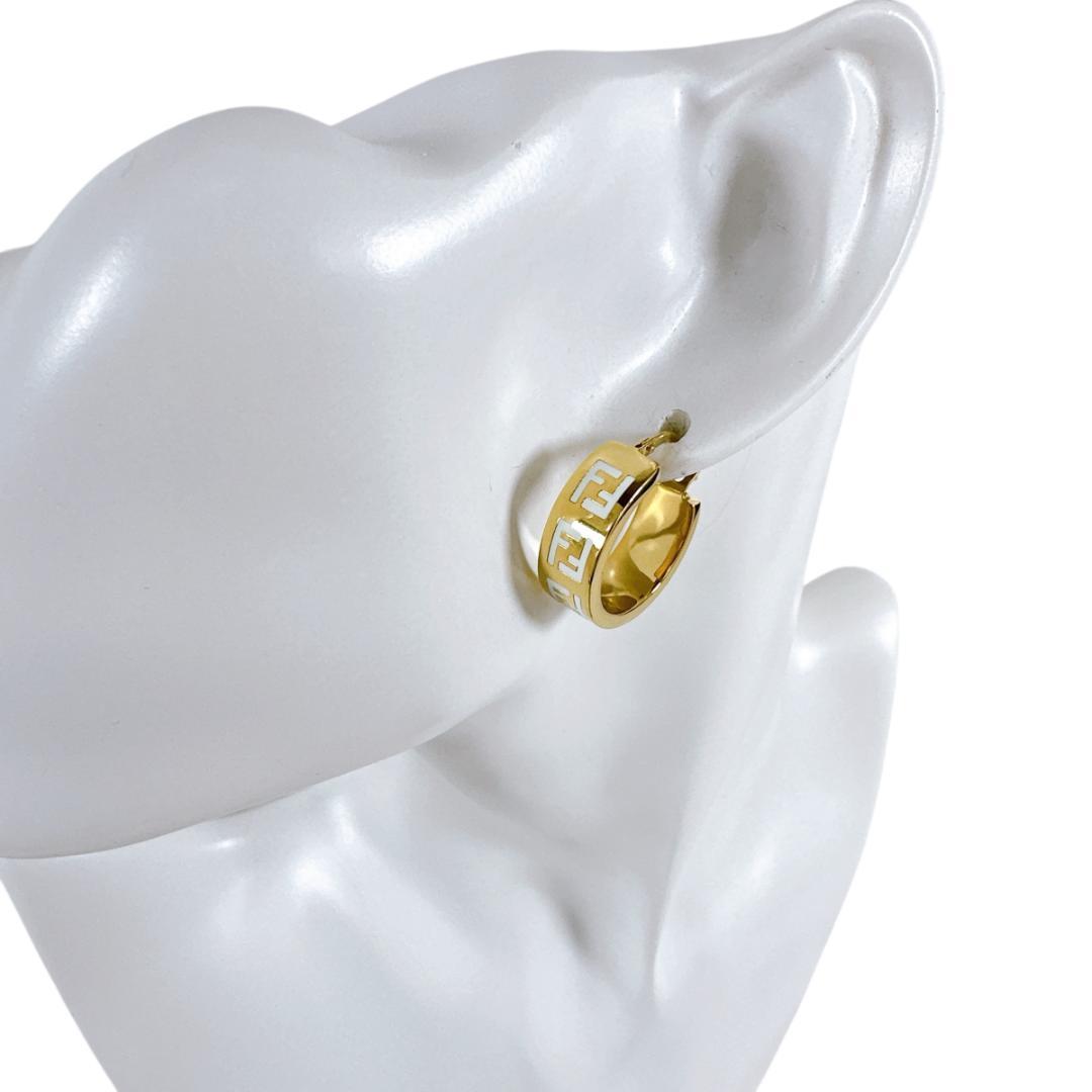 FENDI フェンディ フォーエバー FFロゴ フープ ピアス メタル ゴールド